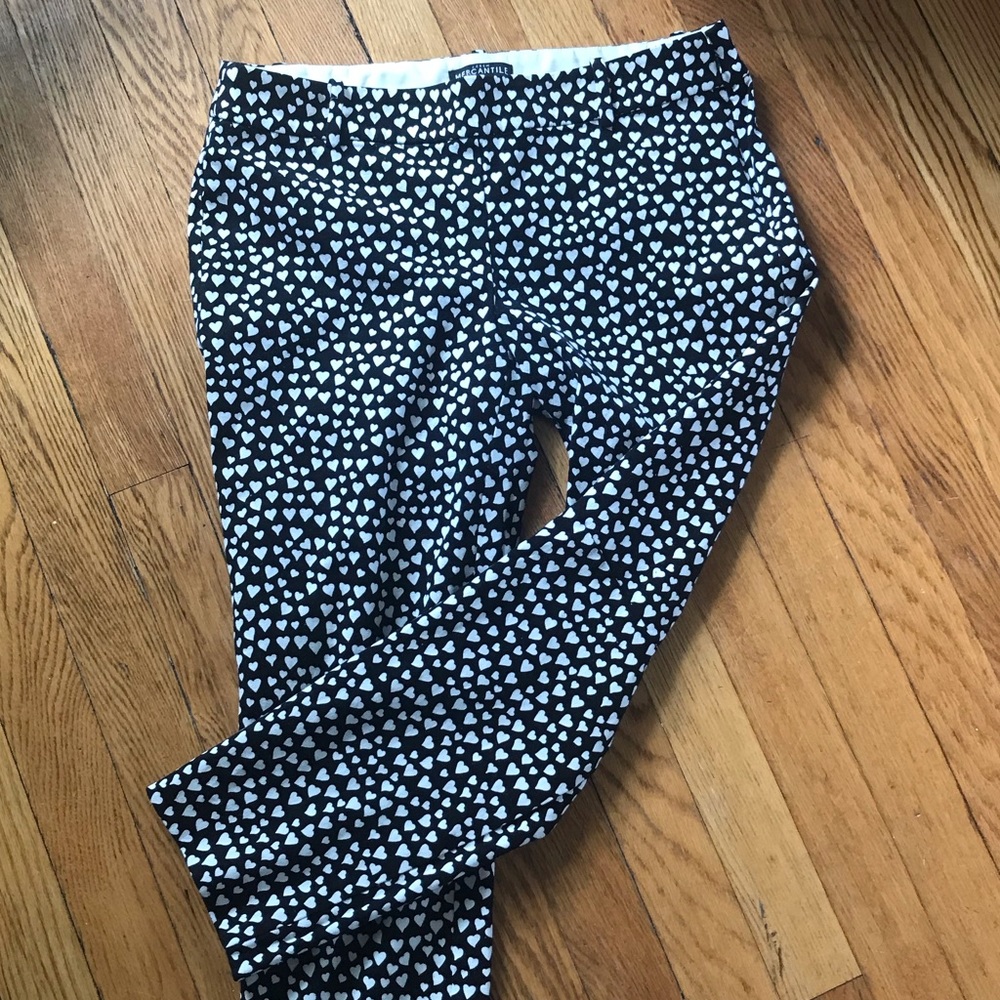 J. Crew Heart Patterned Slacks